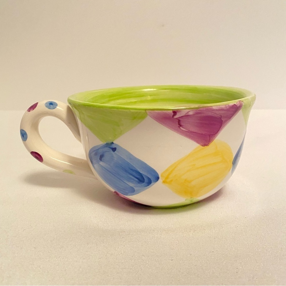 Bath & Body Works At Home Green/ Blue/ Purple/ Yellow Ceramic Mugs Set Of 2 - Picture 2 of 8